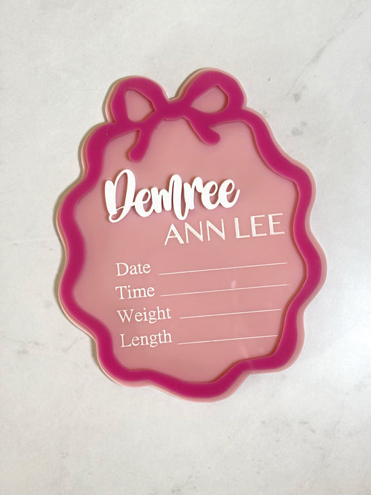 BIRTH STAT BABY ANNOUNCEMENT SIGN