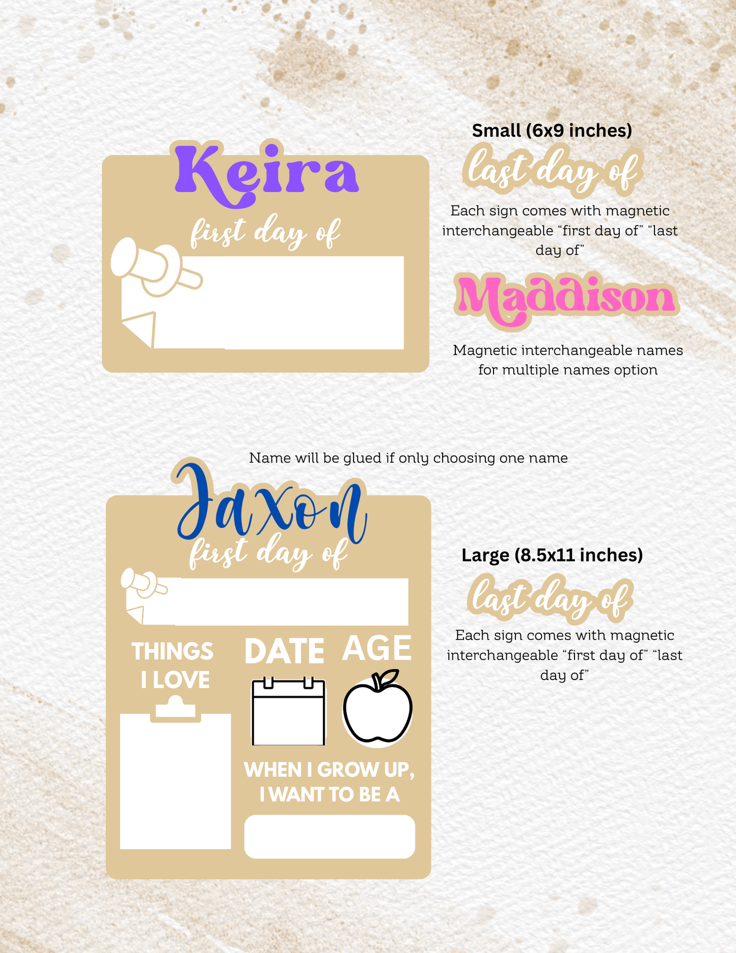 ADD ON NAME(S) FOR WOOD BTS SIGN