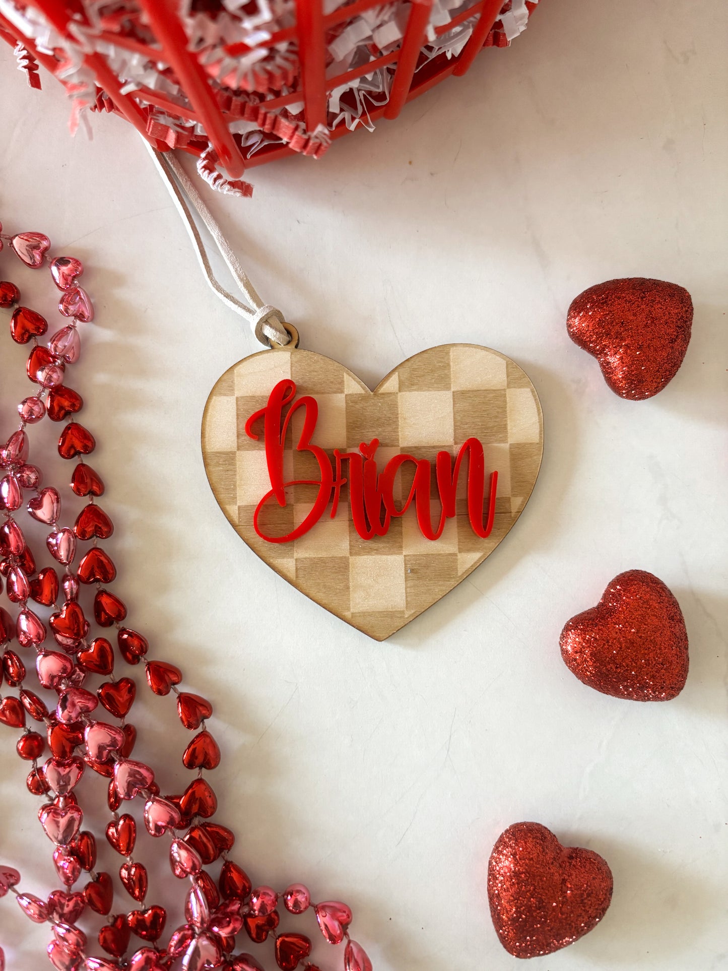 CHECKERED BASKET TAG