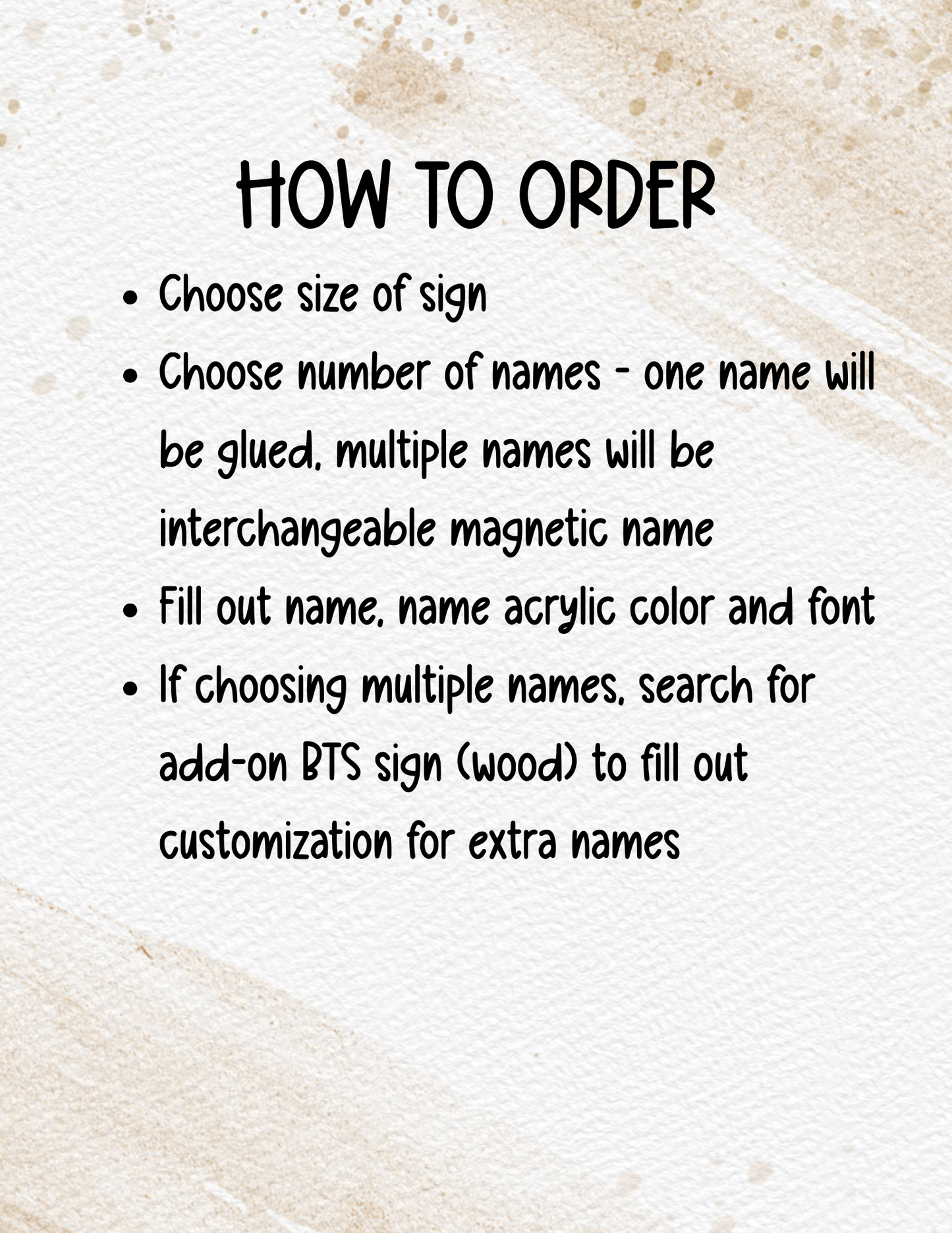 ADD ON NAME(S) FOR WOOD BTS SIGN