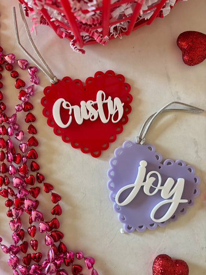 SCALLOP HEART BASKET TAG