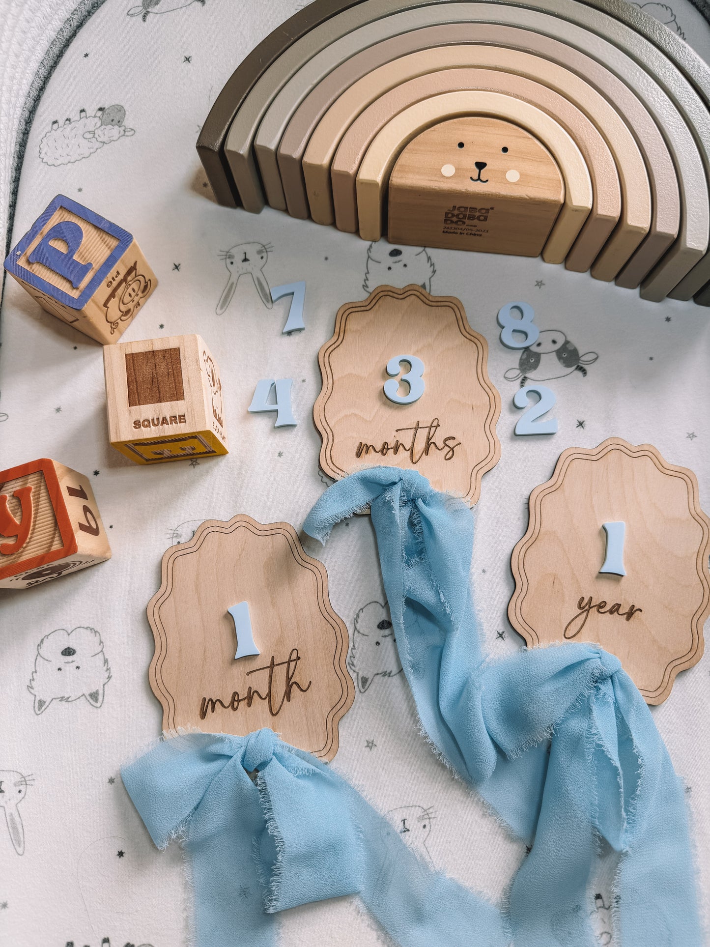 Chiffon ribbon monthly milestone