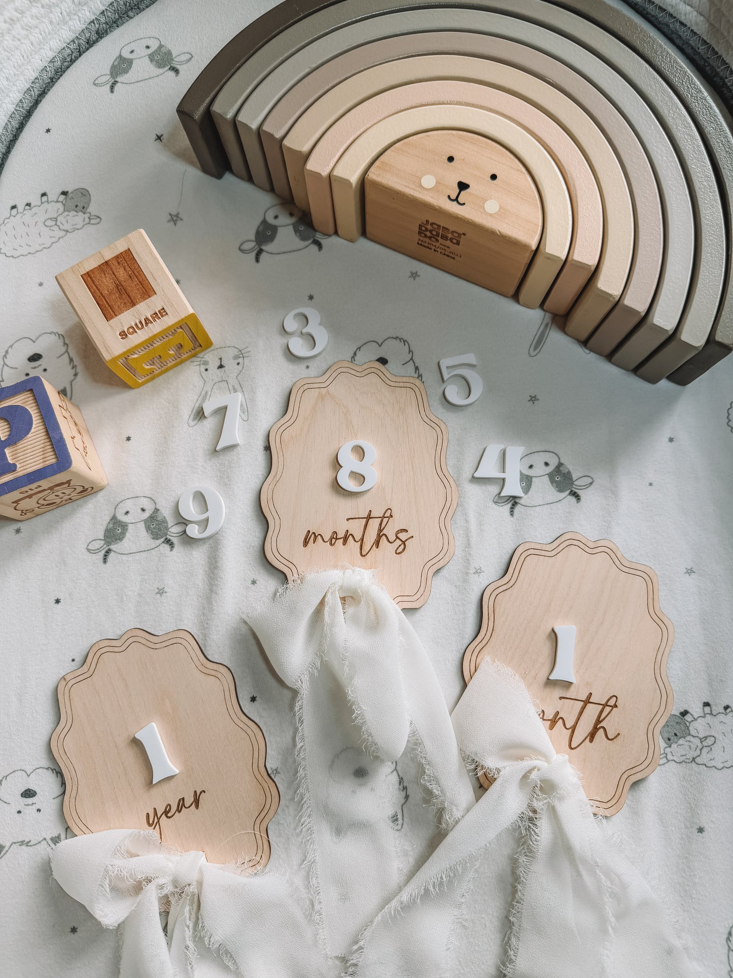 Chiffon ribbon monthly milestone