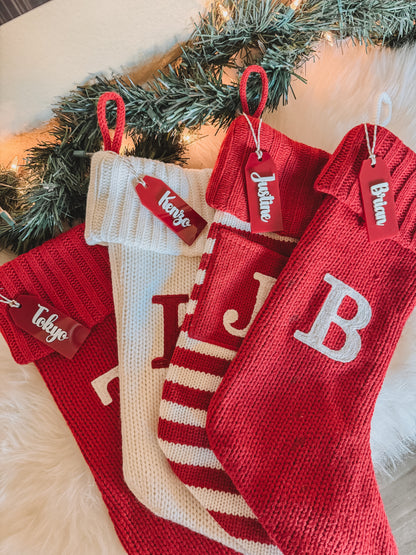 CHRISTMAS STOCKING NAME TAG (acrylic layer)