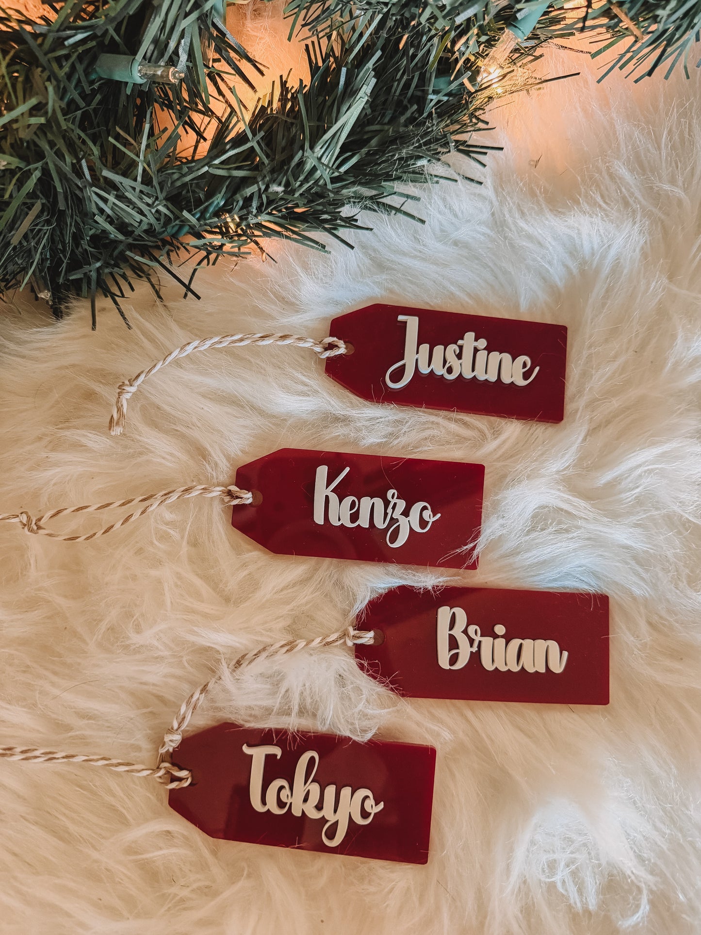 CHRISTMAS STOCKING NAME TAG (acrylic layer)