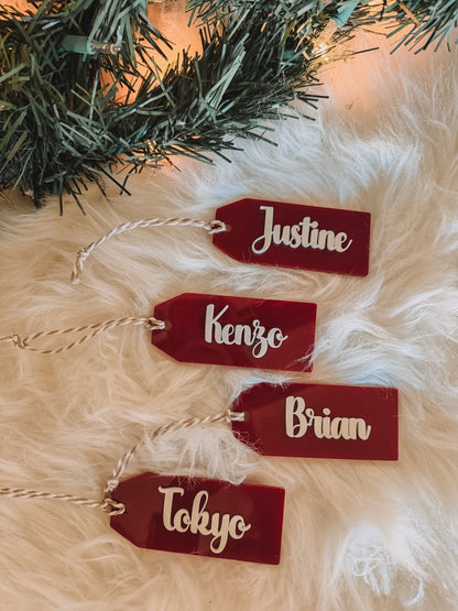 CHRISTMAS STOCKING NAME TAG (acrylic layer)