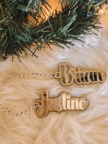 CHRISTMAS STOCKING NAME TAG (wood layer)