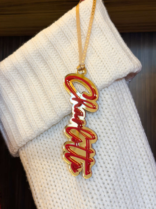 CHRISTMAS STOCKING NAME TAG (acrylic layer)