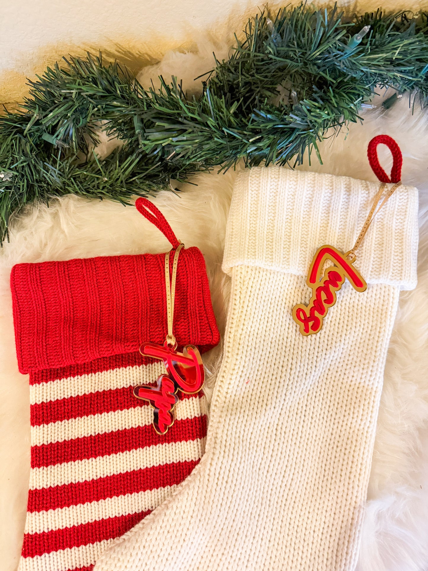 CHRISTMAS STOCKING NAME TAG (acrylic layer)